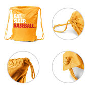 Baseball Drawstring Backpack Eat. Sleep. Baseball.