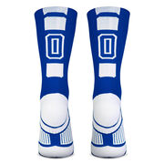 Team Number Woven Mid-Calf Socks - Blue