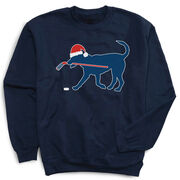 Hockey Crewneck Sweatshirt - Santa Hockey Dog