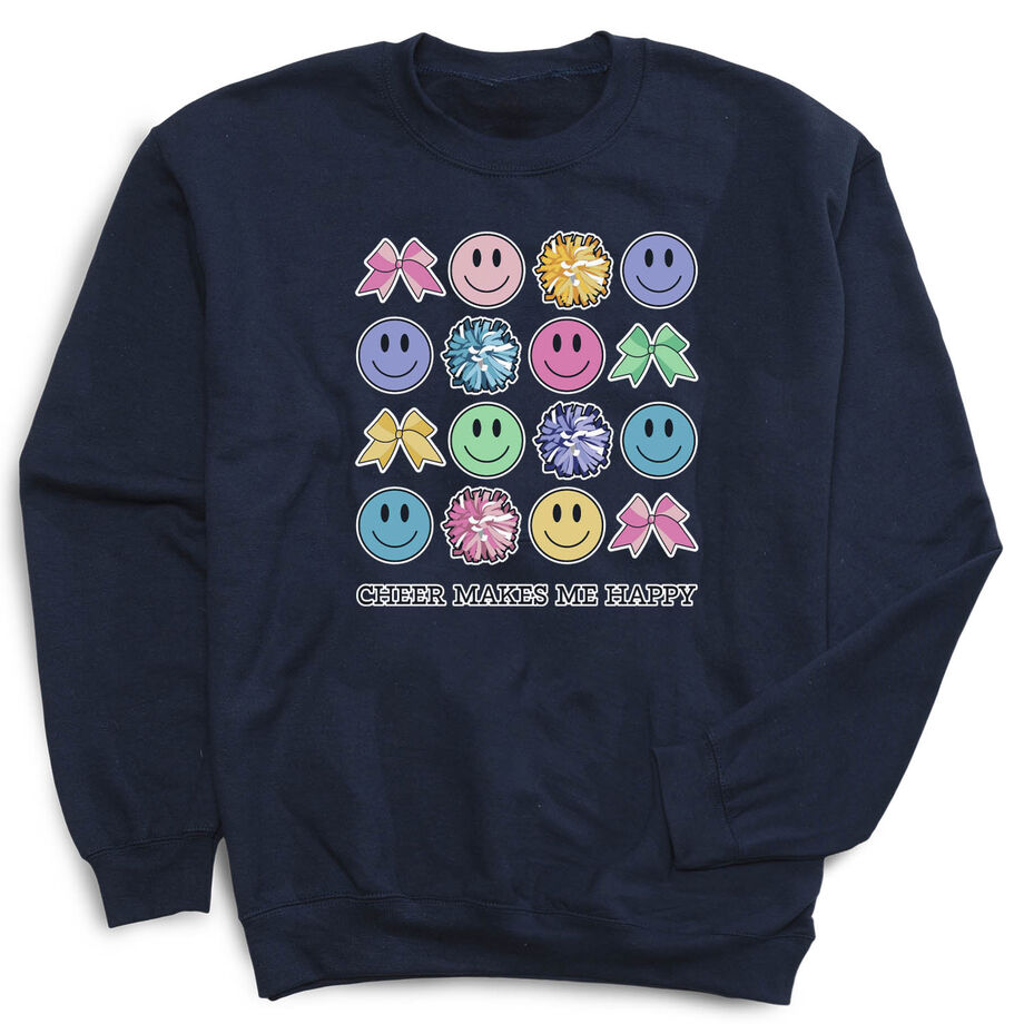 Cheerleading Crewneck Sweatshirt - Cheer Makes Me Happy