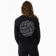 Volleyball Tshirt Long Sleeve - Volleyball Words (Back Design)