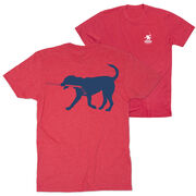 Hockey Short Sleeve T-Shirt - Rocky The Hockey Dog (Back Design)
