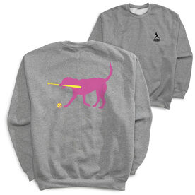 Softball Crewneck Sweatshirt - Mitts the Softball Dog (Back Design)