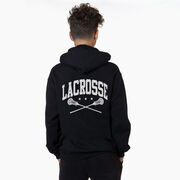 Guys Lacrosse Hooded Sweatshirt - Crossed Sticks (Back Design)