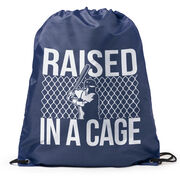 Raised In A Cage Baseball Drawstring Backpack