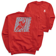 Hockey Crewneck Sweatshirt - Hockey Girl Repeat (Back Design)