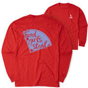 Softball Tshirt Long Sleeve - Good Girls Steal (Back Design)