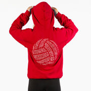 Volleyball Hooded Sweatshirt - Volleyball Words (Back Design)