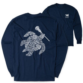 Girls Lacrosse Tshirt Long Sleeve - Lax Turtle (Back Design)