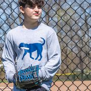 Baseball Tshirt Long Sleeve - Navy Baseball Dog