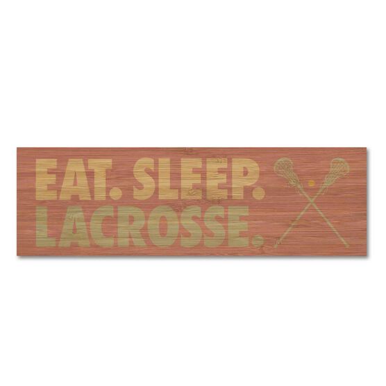 Girls Lacrosse 12.5" X 4" Printed Bamboo Removable Wall Tile - Eat Sleep Lacrosse