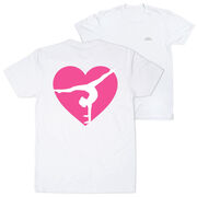 Gymnastics Short Sleeve T-Shirt - Gymnast Heart (Back Design)