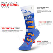 Skiing Woven Mid-Calf Socks - Ski Boot