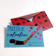 Pucker Up Hockey Valentine's Day Card