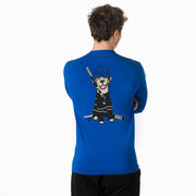 Hockey Tshirt Long Sleeve - Hunter The Hockey Dog (Back Design)
