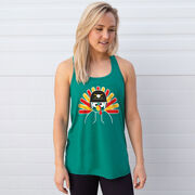 Softball Women's Flowy Racerback Tank Top - Goofy Turkey Player