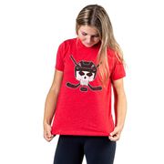 Hockey Short Sleeve Tee - Hockey Helmet Skull