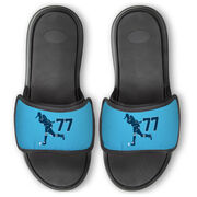 Field Hockey Repwell&reg; Slide Sandals - Field Hockey Player With Number