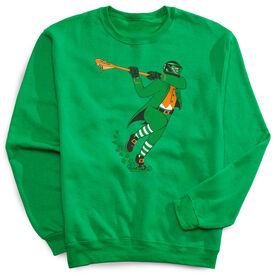 Guys Lacrosse Crewneck Sweatshirt - Lacrosse Leprechaun