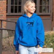 Girls Lacrosse Hooded Sweatshirt - LuLa The LAX Dog(Blue)