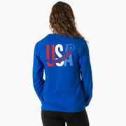 Soccer Tshirt Long Sleeve - USA Patriotic (Back Design)