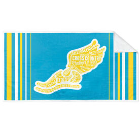 Cross Country Premium Beach Towel - Inspirational Words