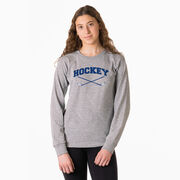 Hockey Tshirt Long Sleeve - Hockey Crossed Sticks Logo