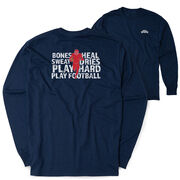 Football Tshirt Long Sleeve - Bones Saying (Back Design)