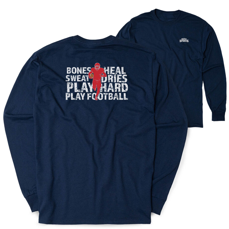 Football Tshirt Long Sleeve - Bones Saying (Back Design)