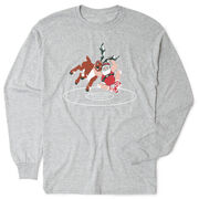 Wrestling Tshirt Long Sleeve - Wrestling Reindeer