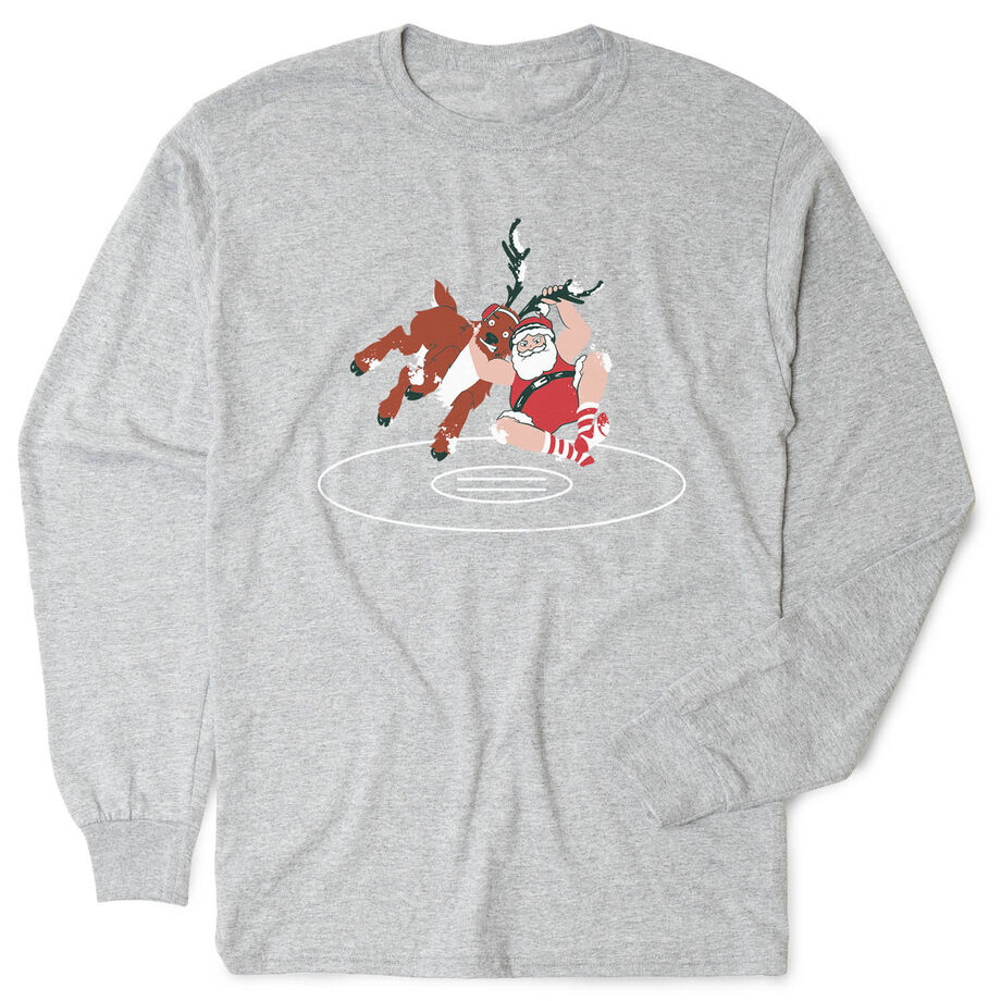 Wrestling Tshirt Long Sleeve - Wrestling Reindeer