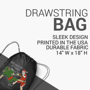 Guys Lacrosse Drawstring Backpack - Checking It Twice Lacrosse
