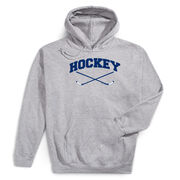 Hockey Hooded Sweatshirt - Hockey Crossed Sticks Logo