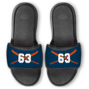 Baseball Repwell&reg; Slide Sandals - Crossed Bats with Numbers