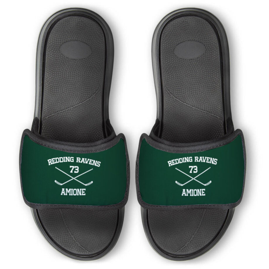Hockey Repwell&reg; Slide Sandals - Custom Hockey - Personalization Image