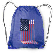 Hockey Drawstring Backpack - American Flag