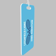 Tennis Bag/Luggage Tag - Personalized Text with Crossed Rackets