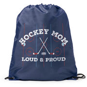 Hockey Drawstring Backpack - Loud and Proud Hockey Mom