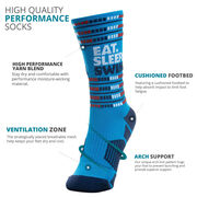 Swimming Woven Mid-Calf Socks - Eat. Sleep. Swim.