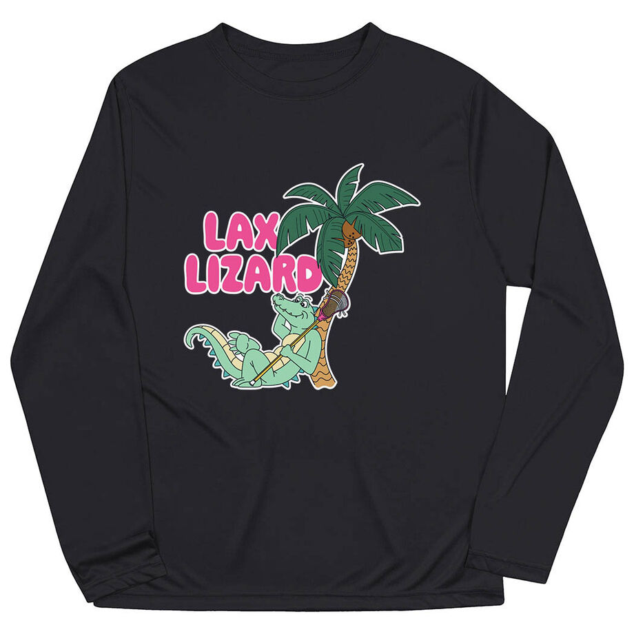 Guys Lacrosse Long Sleeve Performance Tee - Lax Lizard