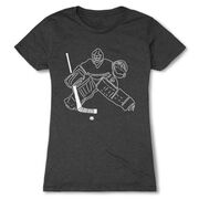 Hockey Women's Everyday Tee - Hockey Goalie Sketch