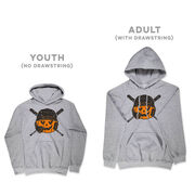 Baseball/Softball Hooded Sweatshirt - Helmet Pumpkin
