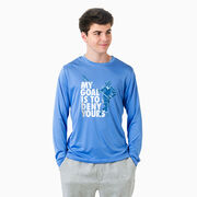 Guys Lacrosse Long Sleeve Performance Tee - My Goal Is To Deny Yours Defenseman