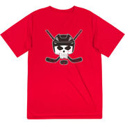 Hockey Short Sleeve Performance Tee - Hockey Helmet Skull