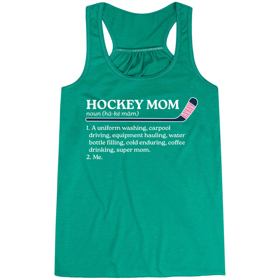 Hockey Flowy Racerback Tank Top - Hockey Mom Definition