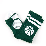 Basketball Woven Mid-Calf Socks - Ball (Green/White)