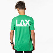 Guys Lacrosse Short Sleeve T-Shirt - I'd Rather Lax (Back Design)