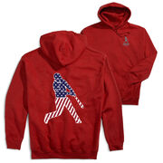 Baseball Hooded Sweatshirt - Baseball Stars and Stripes Player (Back Design)