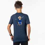 Hockey Short Sleeve T-Shirt - Puck The Hockey Dog (Back Design)