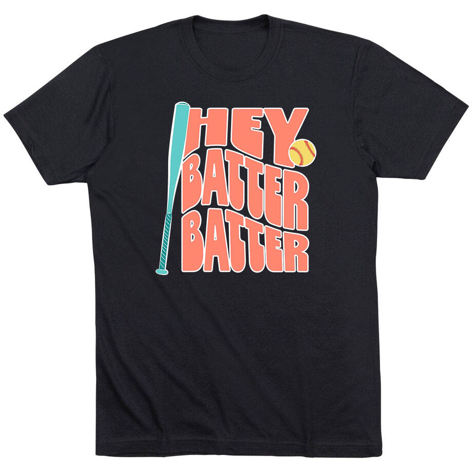 Softball Short Sleeve T-Shirt - Hey Batter Batter